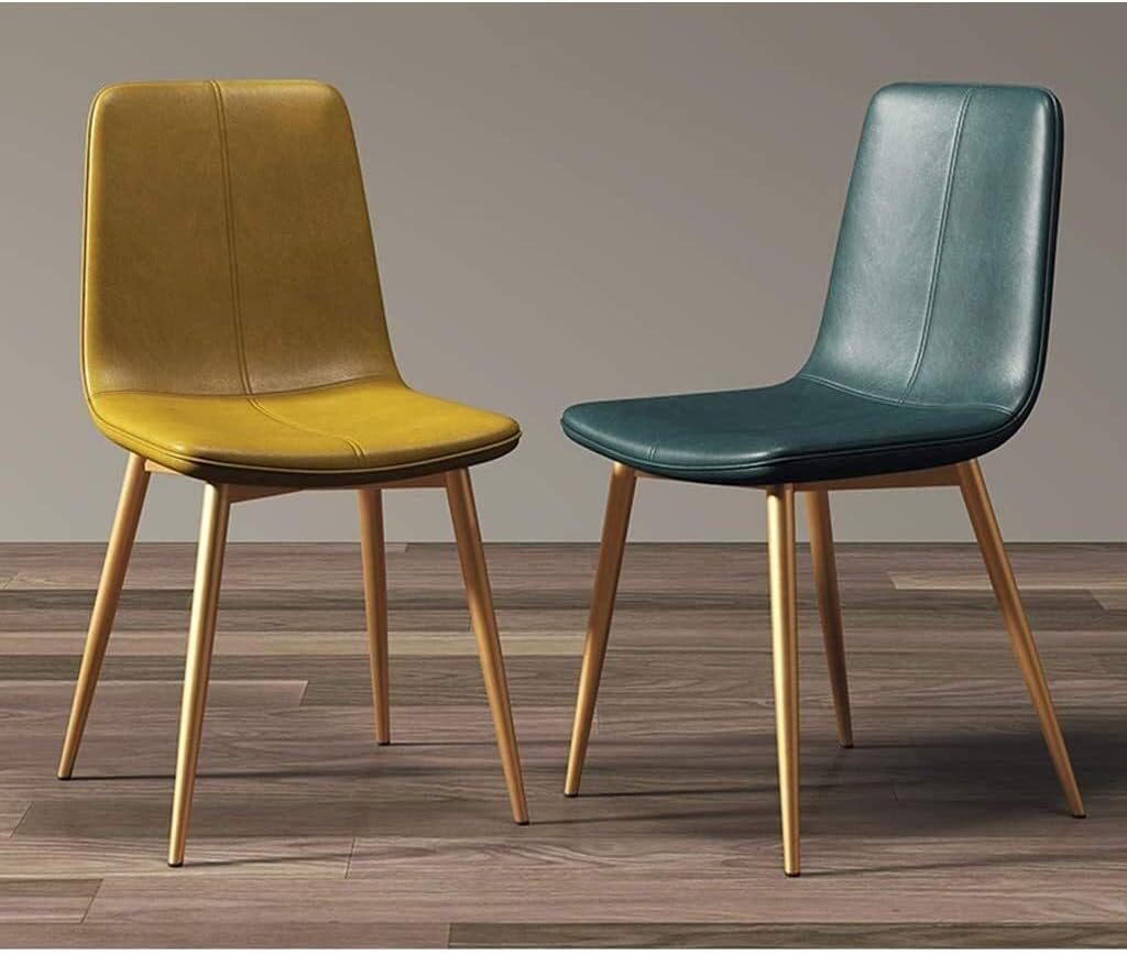 Modern Kitchen Dining Room Chairs Kitchen Chairs Set of 6 Modern Dining Chairs Lounge Barstool with Metal Legs PU Leather Seat and Backrests for Living Room Bedroom Office Lounge