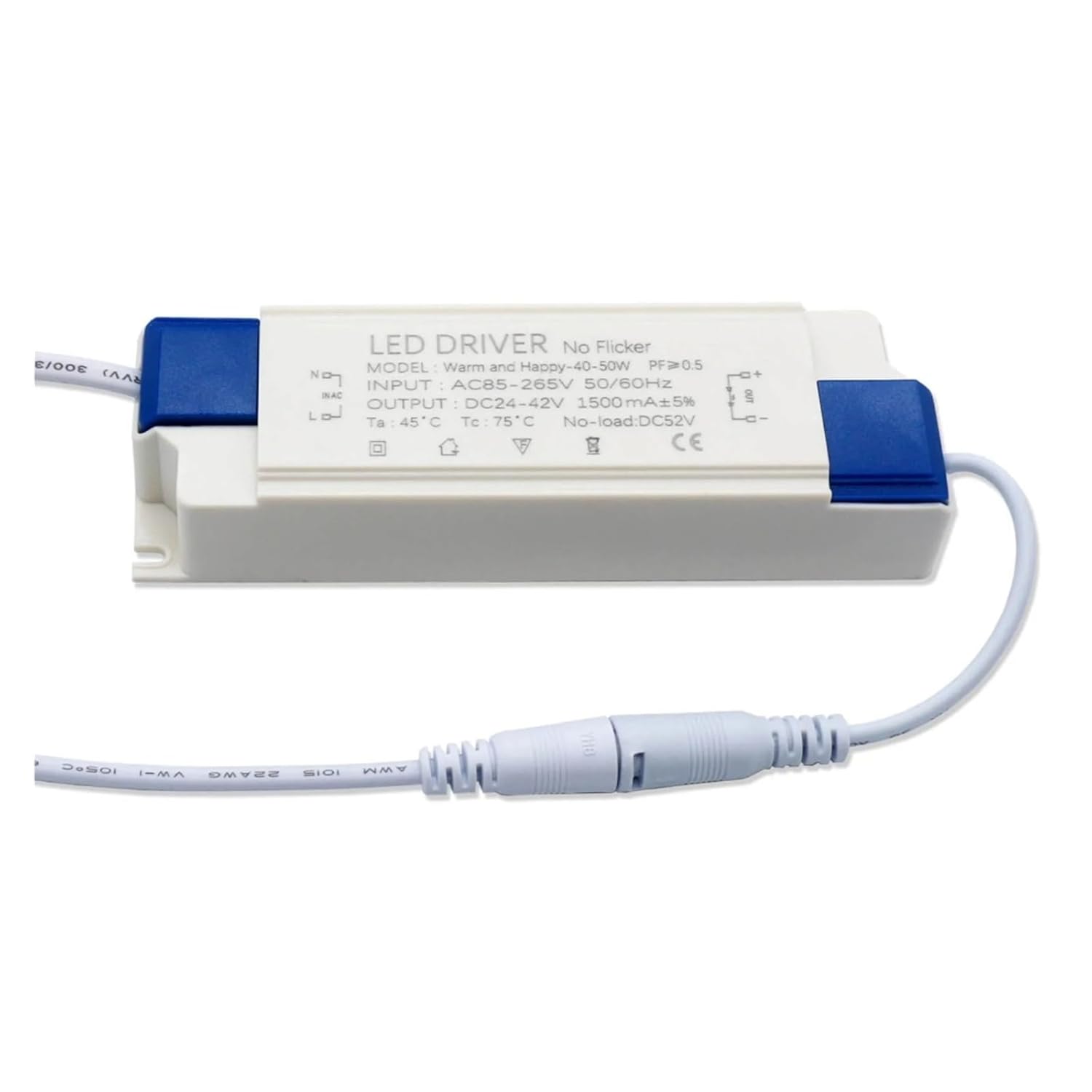 LED Driver Input AC85-265V 40-50W Output DC24-42V Flat Interface 1500mA