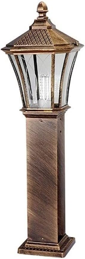 European Retro Outdoor Post Lights - Cast Aluminum Pillar Lighting Fixture - One Light Pole Mount Lawn Floor Lamps with Glass Panels - Oil Rubbed Bronze Finish