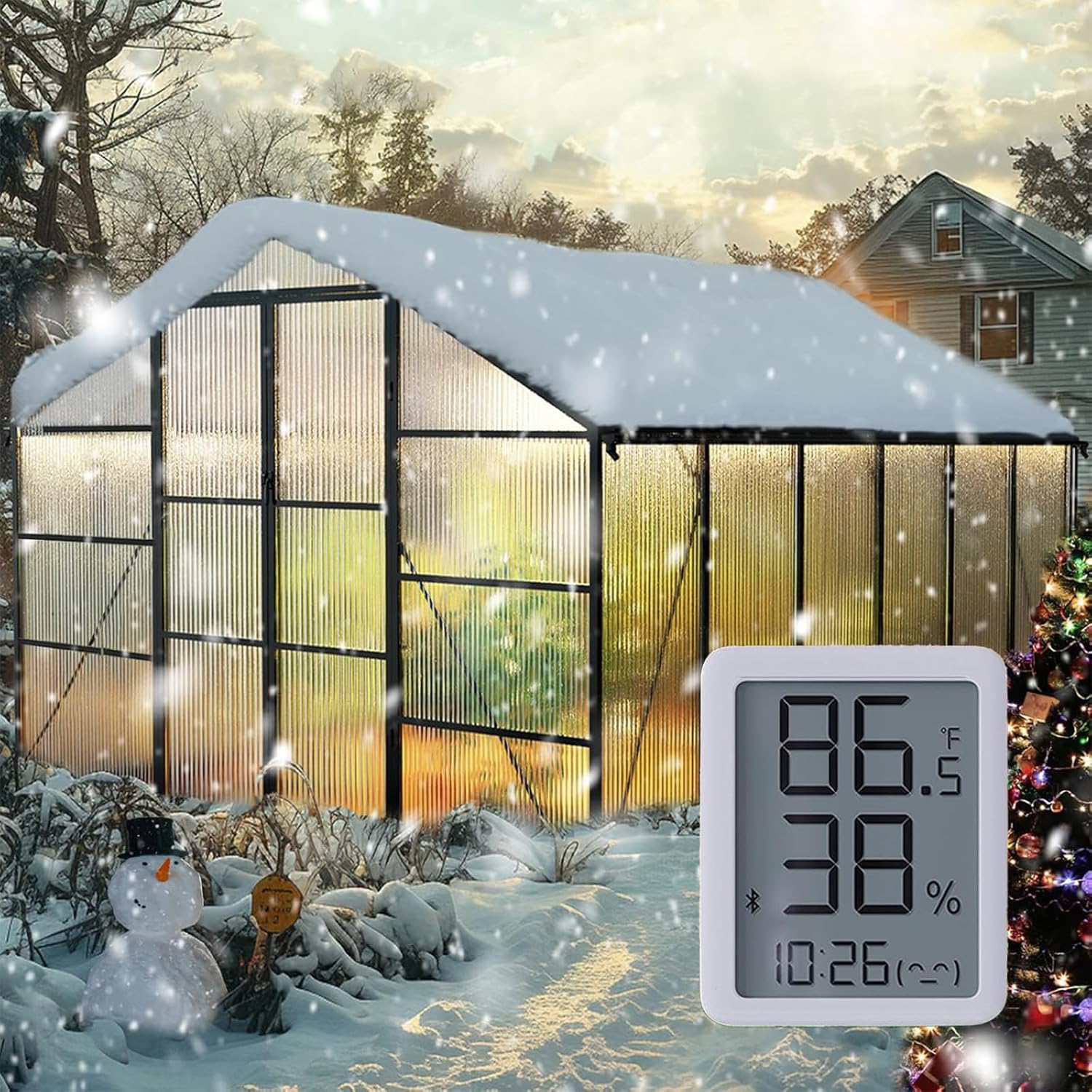 10×12FT Greenhouse for Outdoors, Large Walk in Greenhouse and Garden Planting, Green Houses for Outside with Electronic Thermometers, Withstands Strong Wind or Snow to Protect Vegetables or Plants