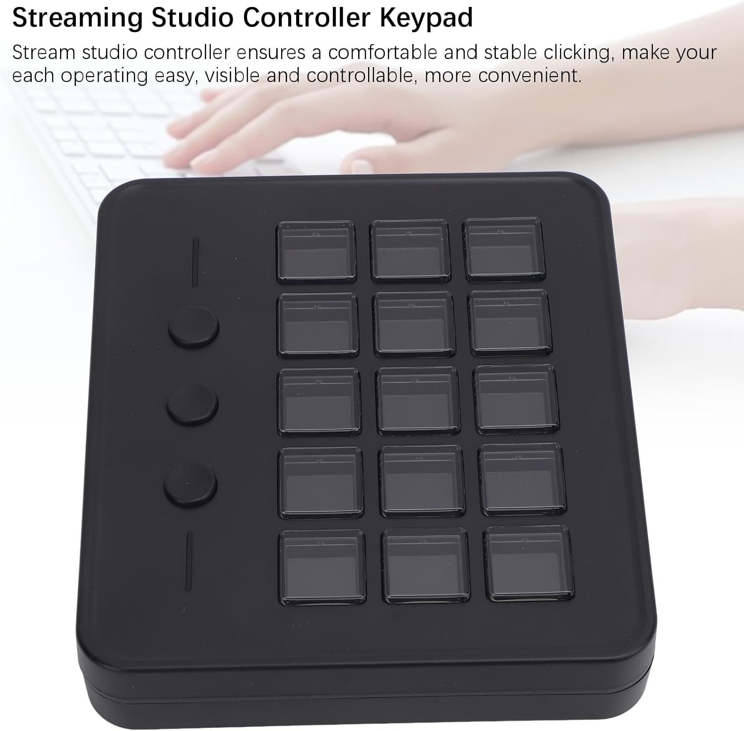 Jiawu Studio Controller, Stream Control Deck with 15 LCD Macro Keys Customizable, Game Operations Stream Keyboard, Trigger Actions on OBS, Works with and PC