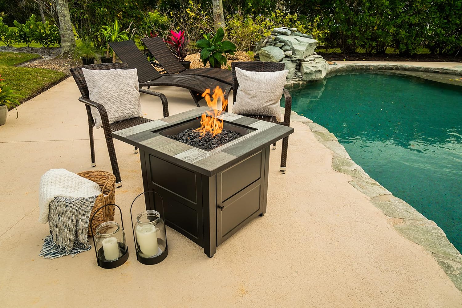 Endless Summer, The Grayson, 30 Inch Square Propane Gas Fire Pit