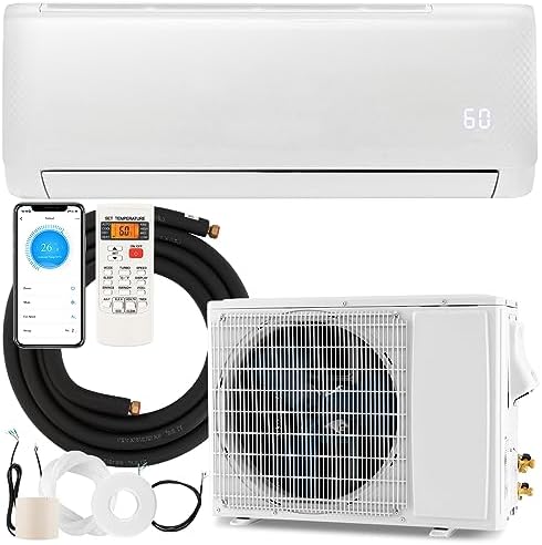 RELAX4LIFE Mini Split Ac/Heating System, 24000 BTU Ductless Mini Split Air Conditioner w/Heat Pump, Works with Alexa, Cools Up to 1500 Sq.Ft, Installation Kit, 21 SEER2 208-230V Inverter Split AC Unit