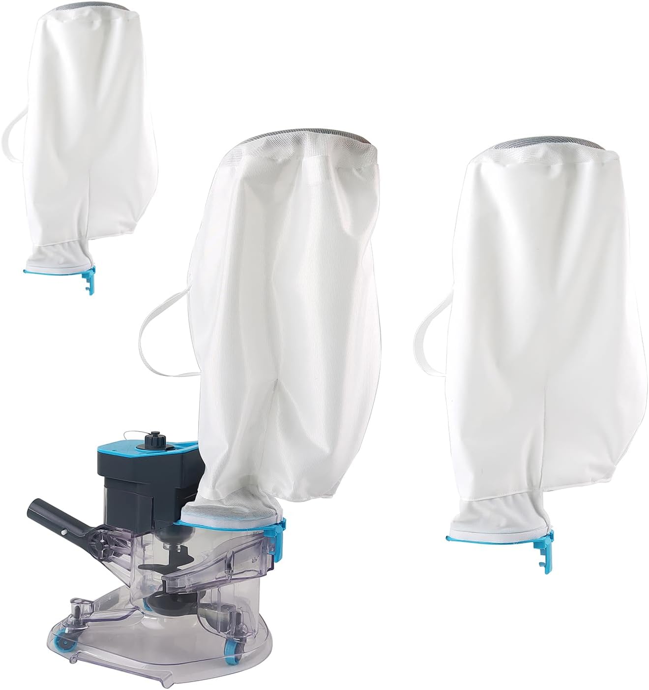 Pool Vacuum with Dual Filter Bags Bundle, PoolCent Heavy-Duty Cordless Leaf Eater with 50 Microns Premium Mesh Bag