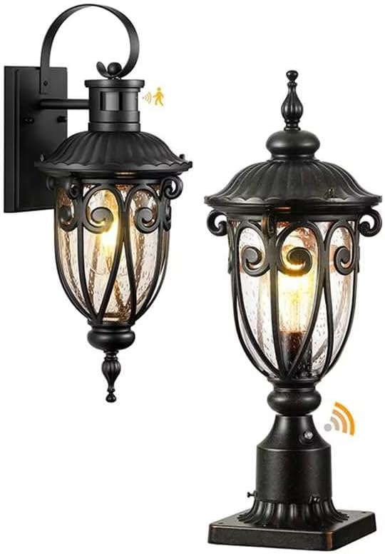 VIANIS Motion Sensor Outdoor Lights, Motion Lights for Outside Dusk to Dawn, Waterproof Porch Lights Outdoor, Aluminum 3-inch Exterior Post Lamp with Tempered Glass for Driveway, Backyard, Patio