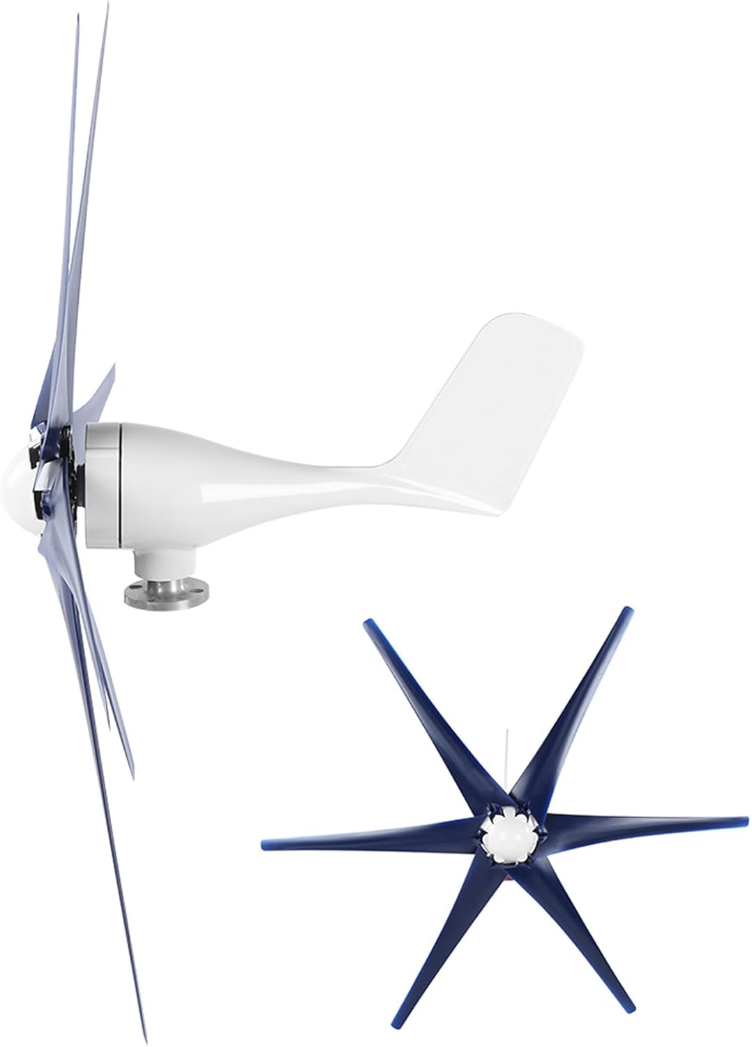 Marhynchus 200W Wind Turbine Generator 6-Blade Low Noise Alternator for Home Off-Grid Solar and Wind Power System with Controller for RV Boat Cabin (12V)