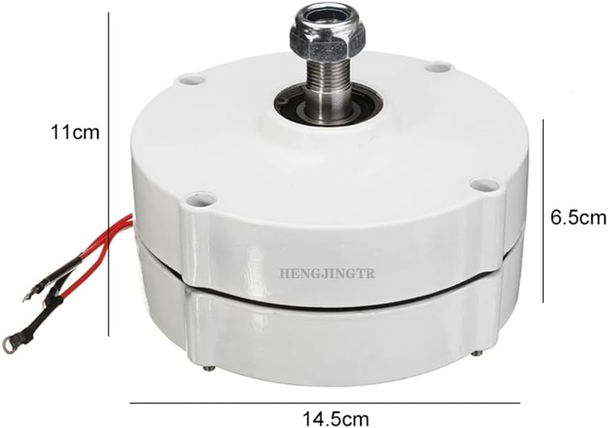 2000W 3 Phase Gearless Permanent Magnet AC Alternator Water Wind Turbine Generator with Rectifier, 12V-220V Windmill Generator Rectifier(48V,White)