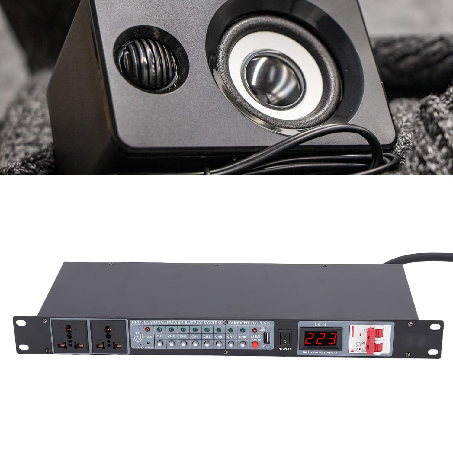 GOWENIC Power Sequencer, Professional 10 Channel Power Sequence Controller with Digital Display, Delay Switch Function for Stage Amplifier Speaker Audio Equipment (US Plug)