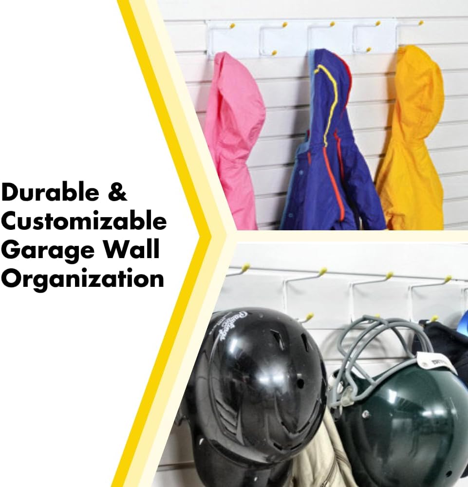 GarageTek Coat & Hat Rack Wall Organizer | Wall Mount Storage Rack | Hat Stand, Coat Rack, Helmet Holder, Slatwall Accessories - Mounts on TekPanel, TekTrak and Most Other Garage Storage Panels