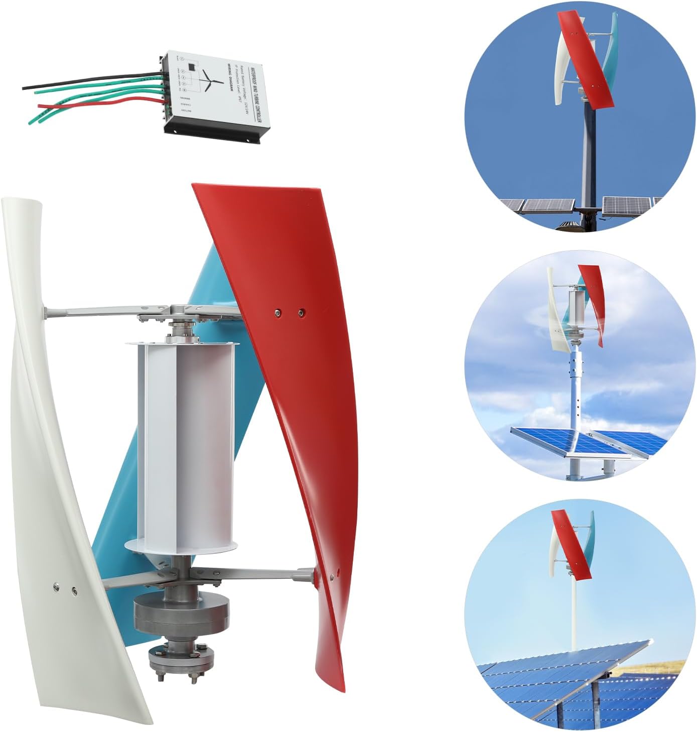 LOYALHEARTDY Portable Wind Turbine Power Generator Wind Power Generator100w Wind Turbine Vertical Wind Turbine Generator 12v Wind Turbine Generator Portable Windmill Generator Home Use(No Battery)