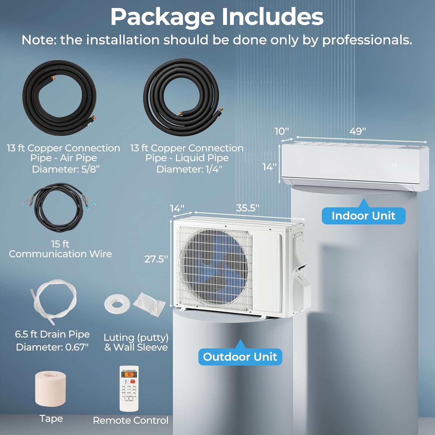 SIMOE 24,000 BTU Wifi Enabled Mini Split Air Conditioner & Heater with Inverter, SEER2 25, 220V, Cools Up to 1500 Sq.Ft, Compatible with Alexa, Pre-Charged Heat Pump, White