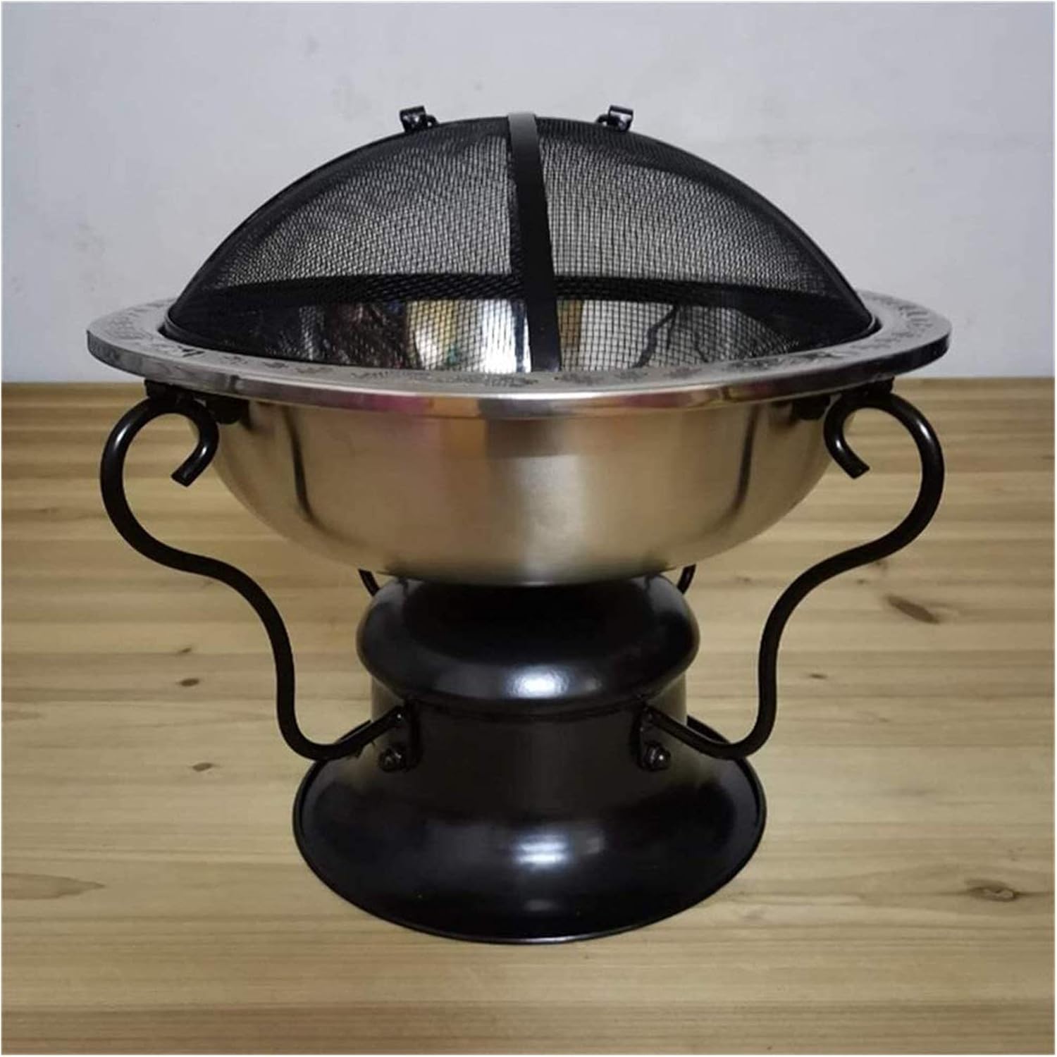 Fire Pits Outdoor Wood Burning Heavy Duty Cast Iron Fire Pit | Large Wood Fire Pit | Outdoor Patio Décor,Outdoor Carbon Stove Indoor Stainless Steel with Cover BBQ Cooking for Outside Camping Backyar