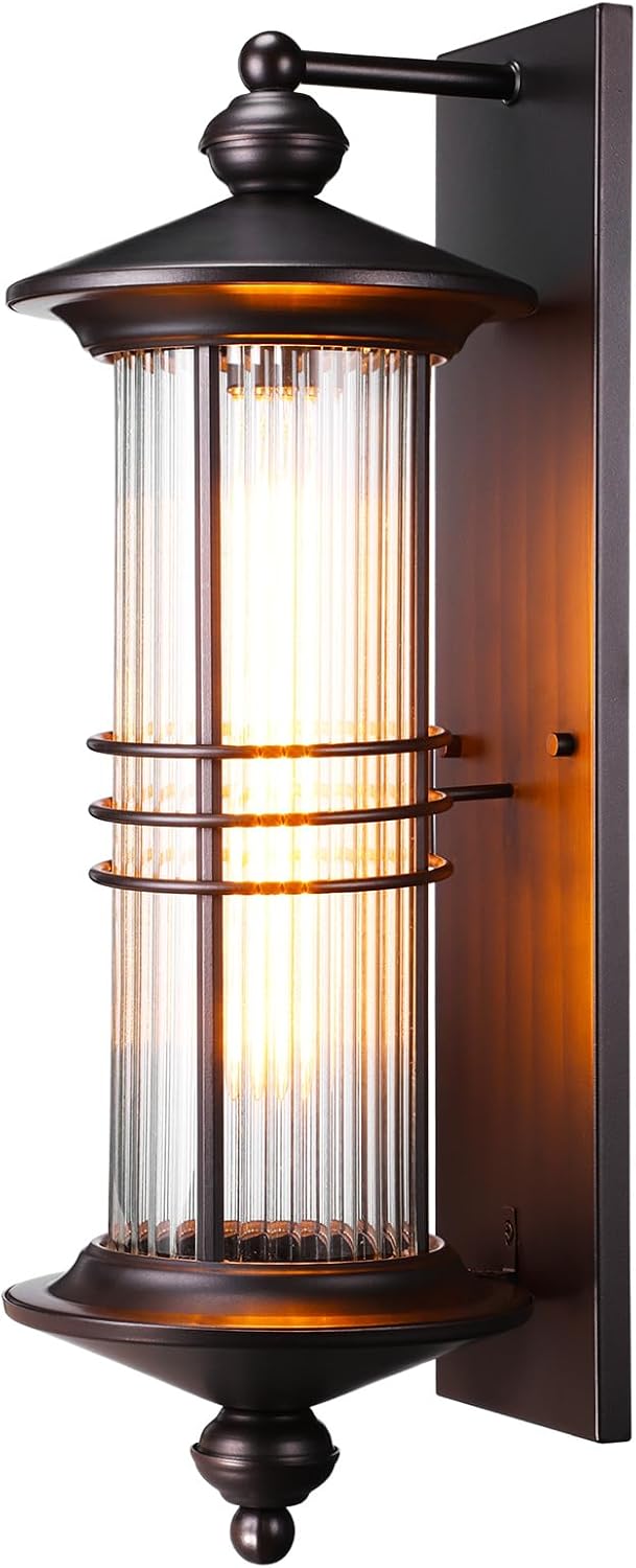 LEONLITE Large 23 Inch Outdoor Wall Lights, Classical Style Wall Lantern, Max 60W E26 Base, Industrial Exterior Light Fixtures Wall Mount, Porch Light, Wall Sconce for Garage, Oil Rubbed Bronze