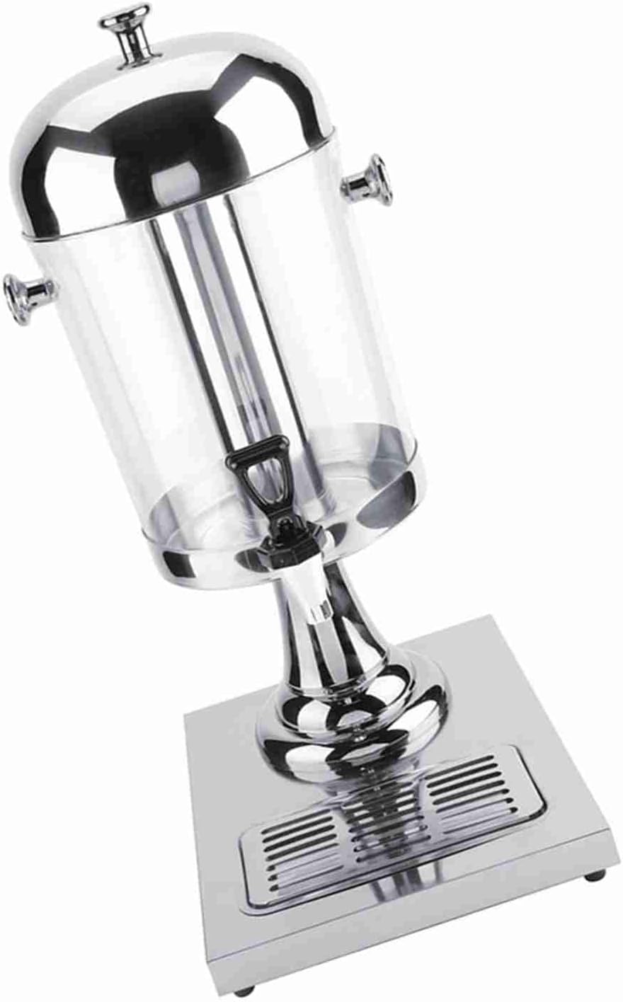 Keenso 8L Stainless Steel Juice Machine Cold Hot Beverage Dispenser for Restaurant Hotel Bar (single head silver)