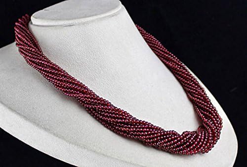 18 Line GARNET ROUND BEADS Necklace 22 INCHES 3 MM TO 2 MM
