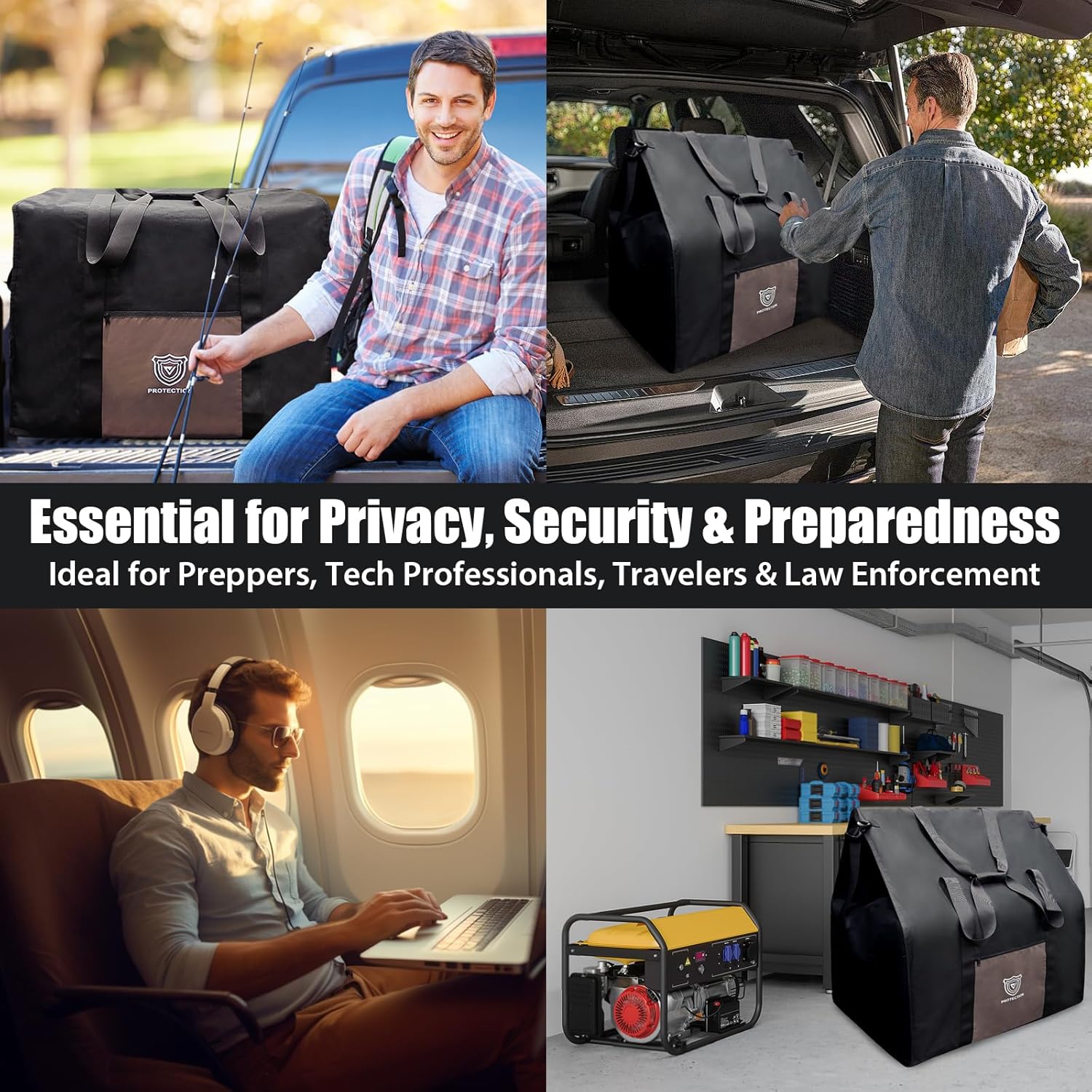 Large Faraday Bag for Generators, Computers & Electronics – Military-Grade EMP & RFID Protection, RF Signal Blocking Cage 30