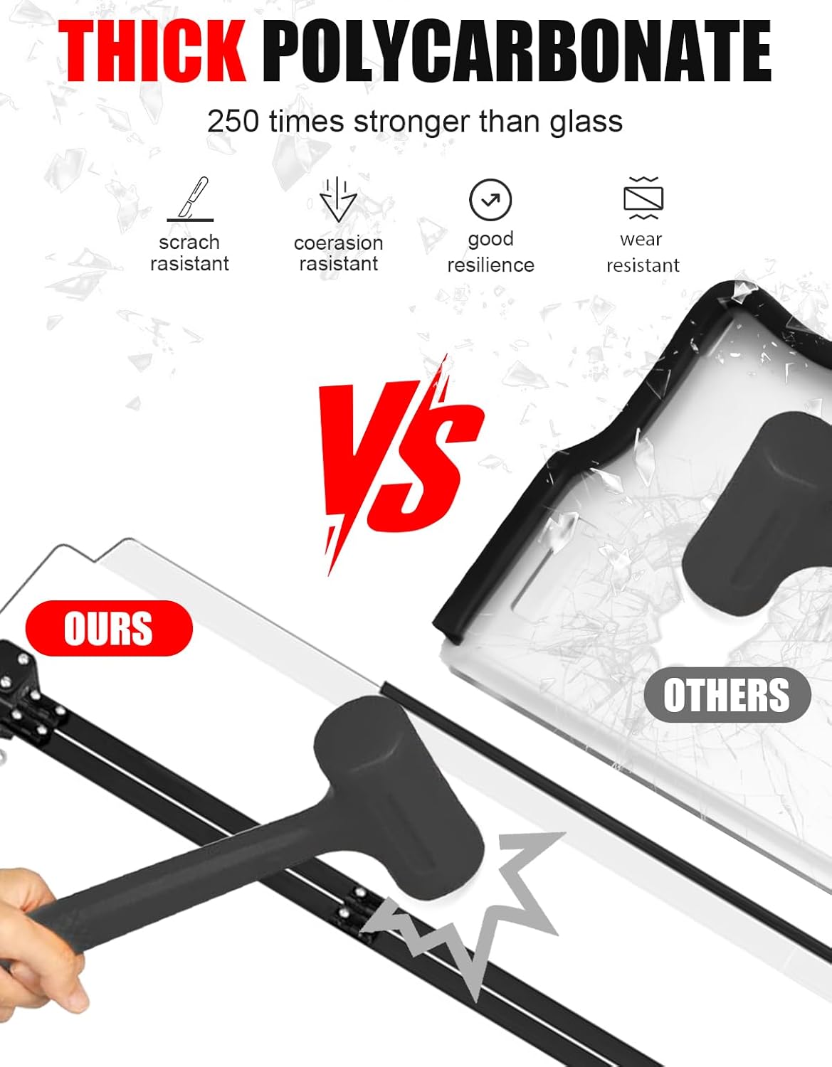 UTV Flip Up Windshield for Kawasaki Mule Pro FXT FX, Clear 1/5