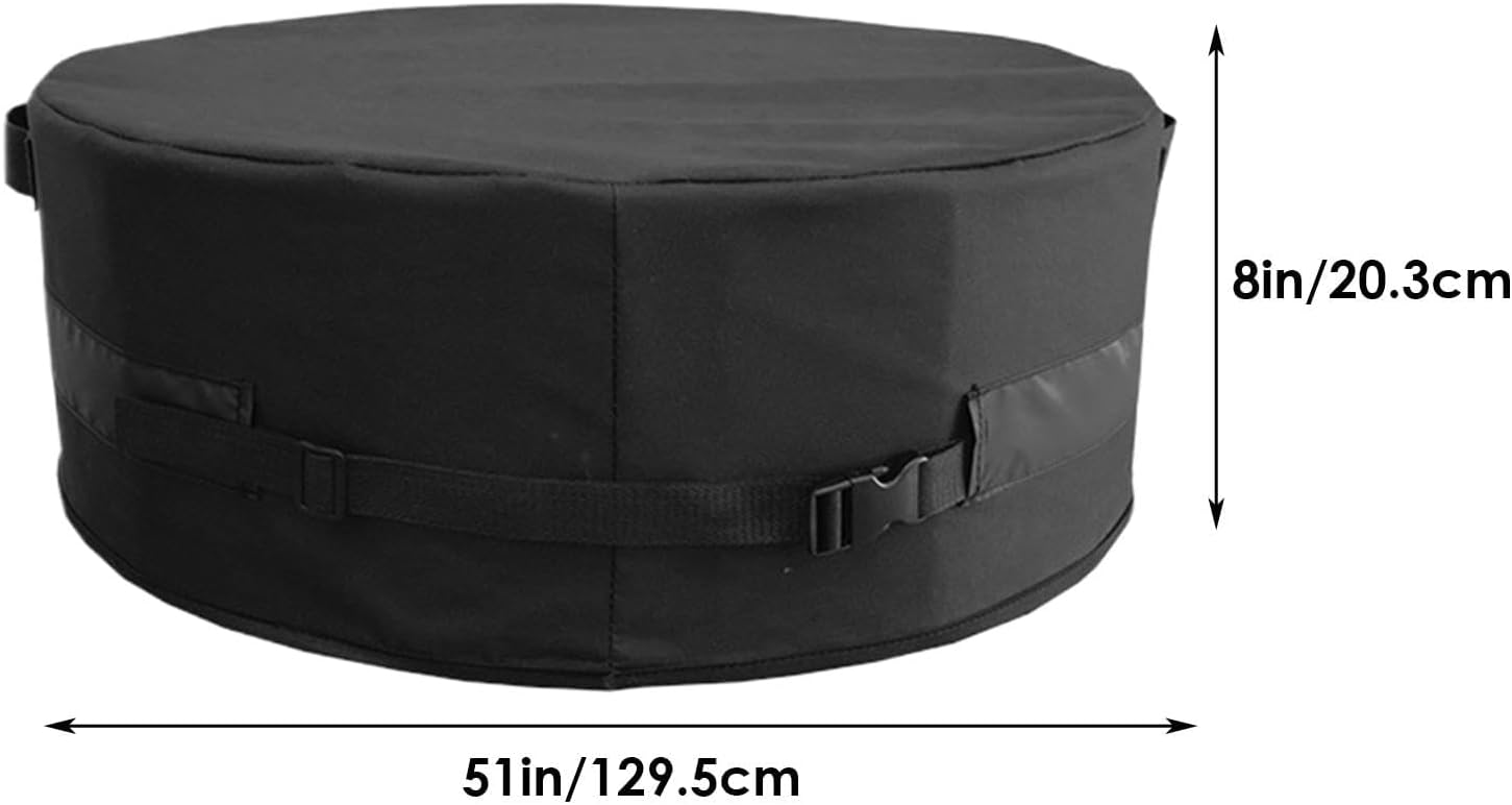 Firebowl Cover - Heavy Duty Outdoor Fire Pit Cover Adjustable Firebowl Cover All Weather Safe | Secure Adjustable Buckle Firebowl Cover Waterproof Pat
