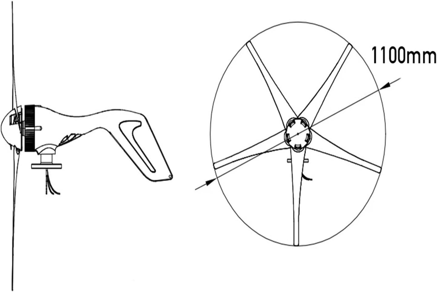 600w 800w 1000w Wind Turbine Generator Windmill 12v 24v Home Appliance Camping Power Generator with MPPT Controller Low Starting Speed for Home(6 Blades 1000w,12V)