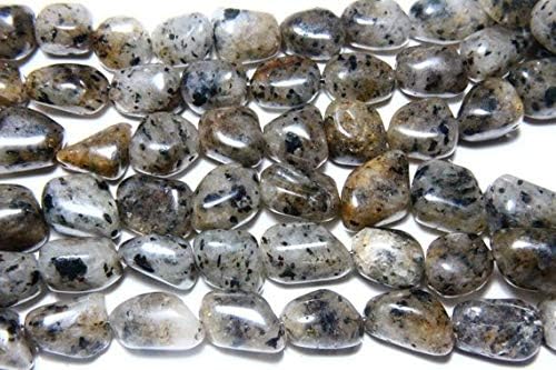 13 inch natural beads strand of 10x13-11x16mm smooth tumble moss quartz gemstone beads for DIY jewelry - necklace, bracelet, earring, ring.