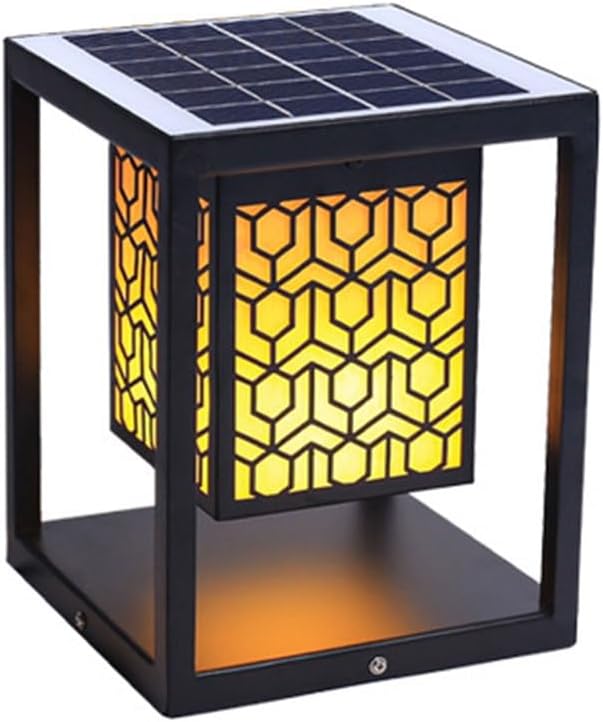 Solar LED Post Cap Lights Waterproof Courtyard Fence Column Lamp Pier Mount Vintage Post Lamp Headlights Exterior Post Light Fixture Fence Pillar Lamp Gate Landscape Street Lighting Fixture