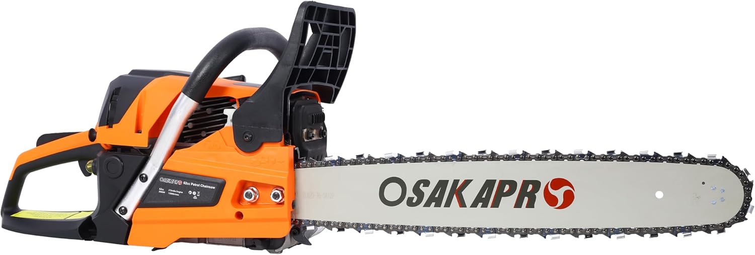 62cc Gas Chainsaw, 2-Cycle Gasoline Powered Chain Saw for Wood Cutting, Tree Trimming and Land Clearing, with 18