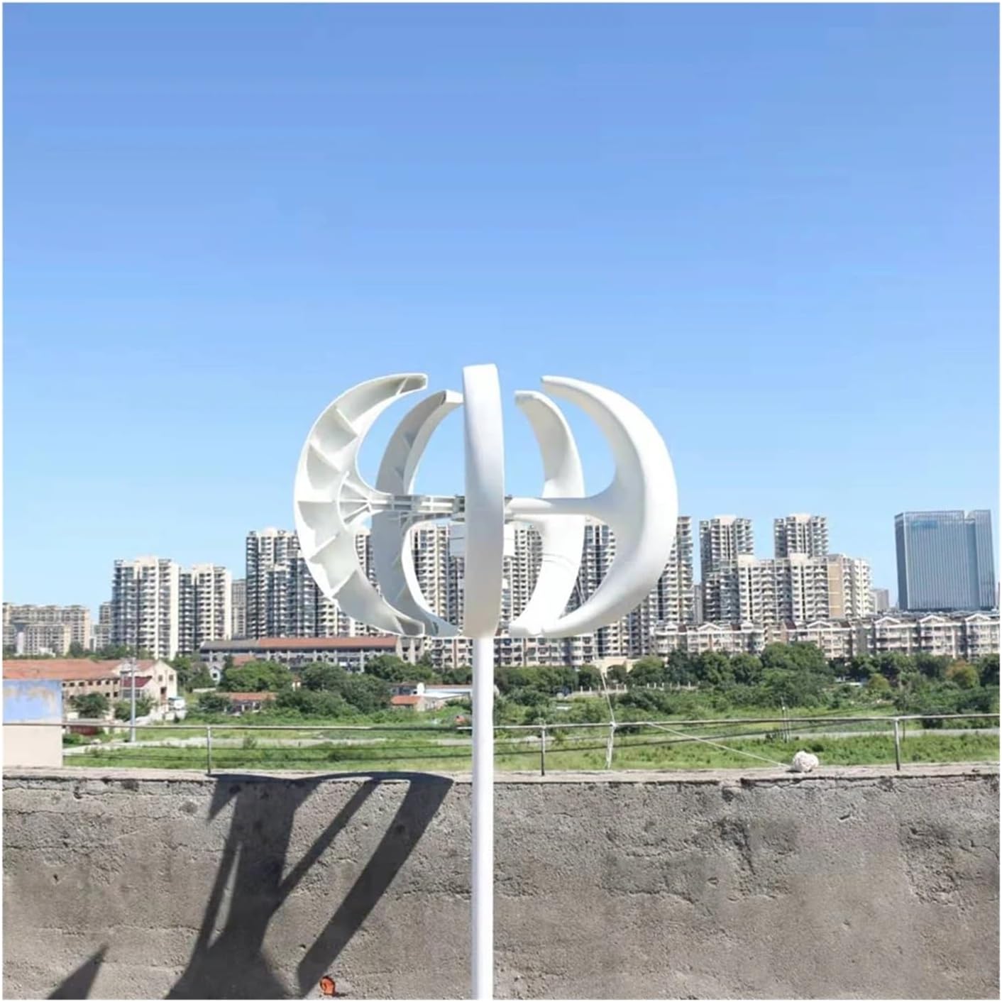 Wind Turbine 5KW 3KW Vertical Axis Permanent Maglev Generator Altern with Mppt Controller for Home Use Farm Low Starting Speed for Home(White,MODEL3_12V_5KW)