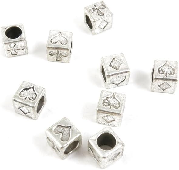 Price per Lot 470 PCS Jewelry Making Charms Antique Silver Tone Color Jewellery Charme Findingss Bulk Wholesale Suppliers Arts Crafts B1IY1 Poker Suit Loose Beads
