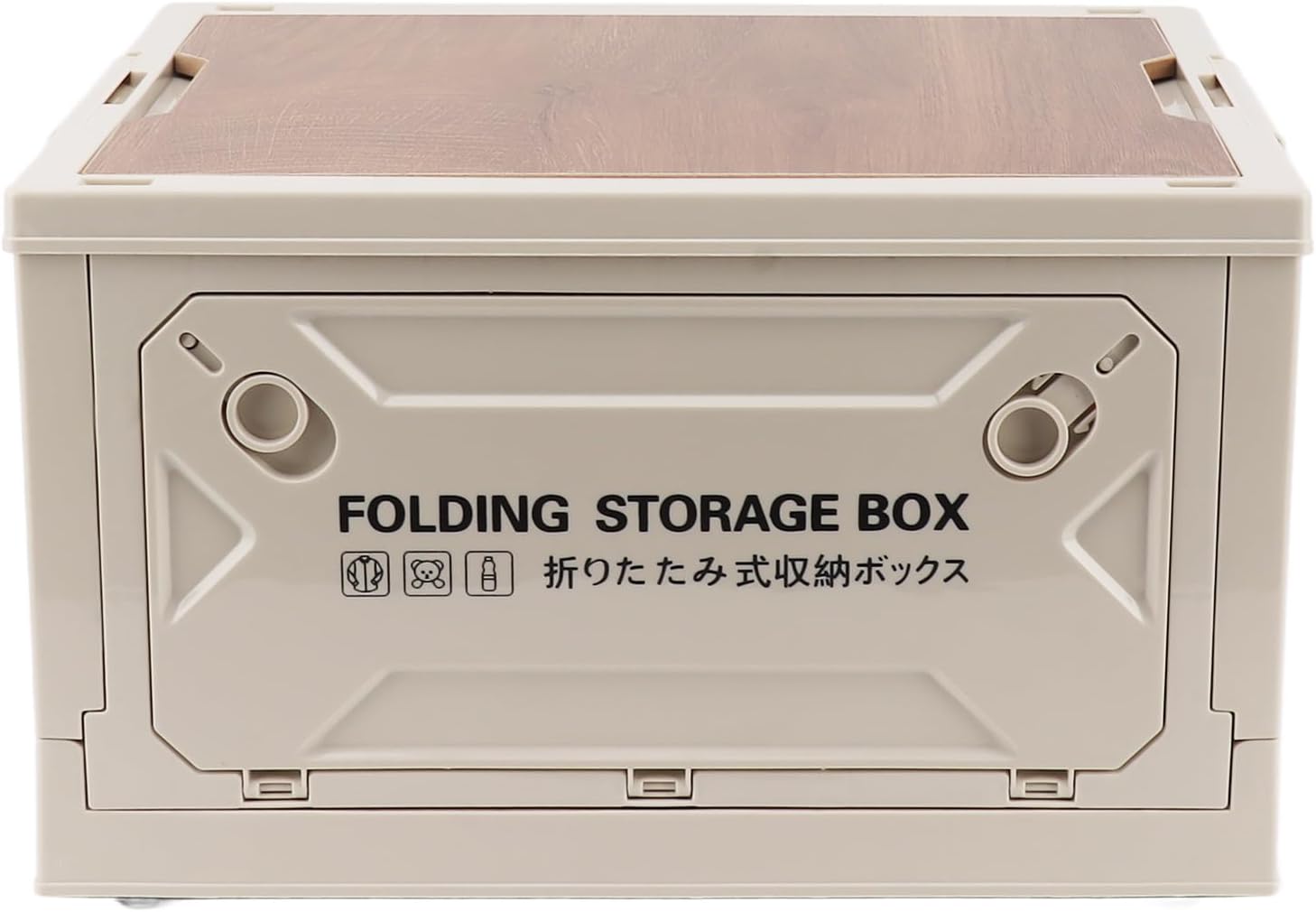 Plastic Storage Bins with Lids,Collapsible Camping Storage Box Pulley Design Waterproof 5 Sides Opening Camping Folding Storage Bins for Car Outdoor(White)