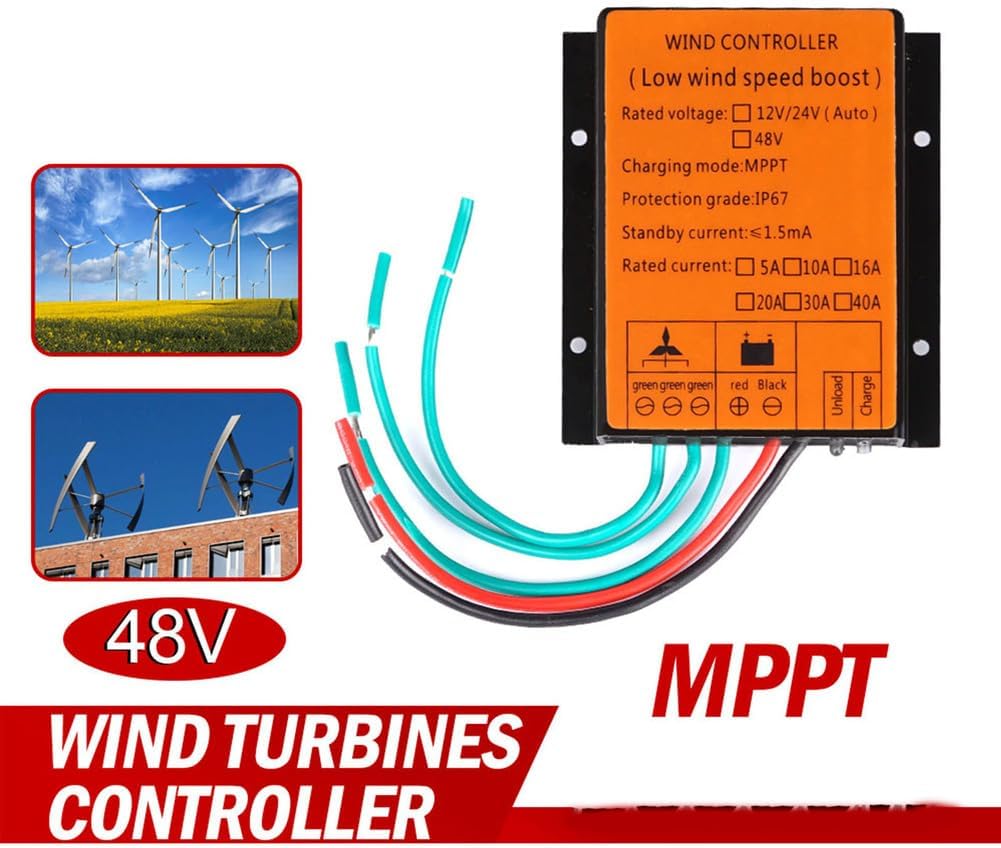 15000W Waterproof MPPT Wind Turbine Charge Controller, 12V/24V/48V Automatic Solar Wind Turbine Controller for Continuous Power Supply Systems, Solar Street Lights