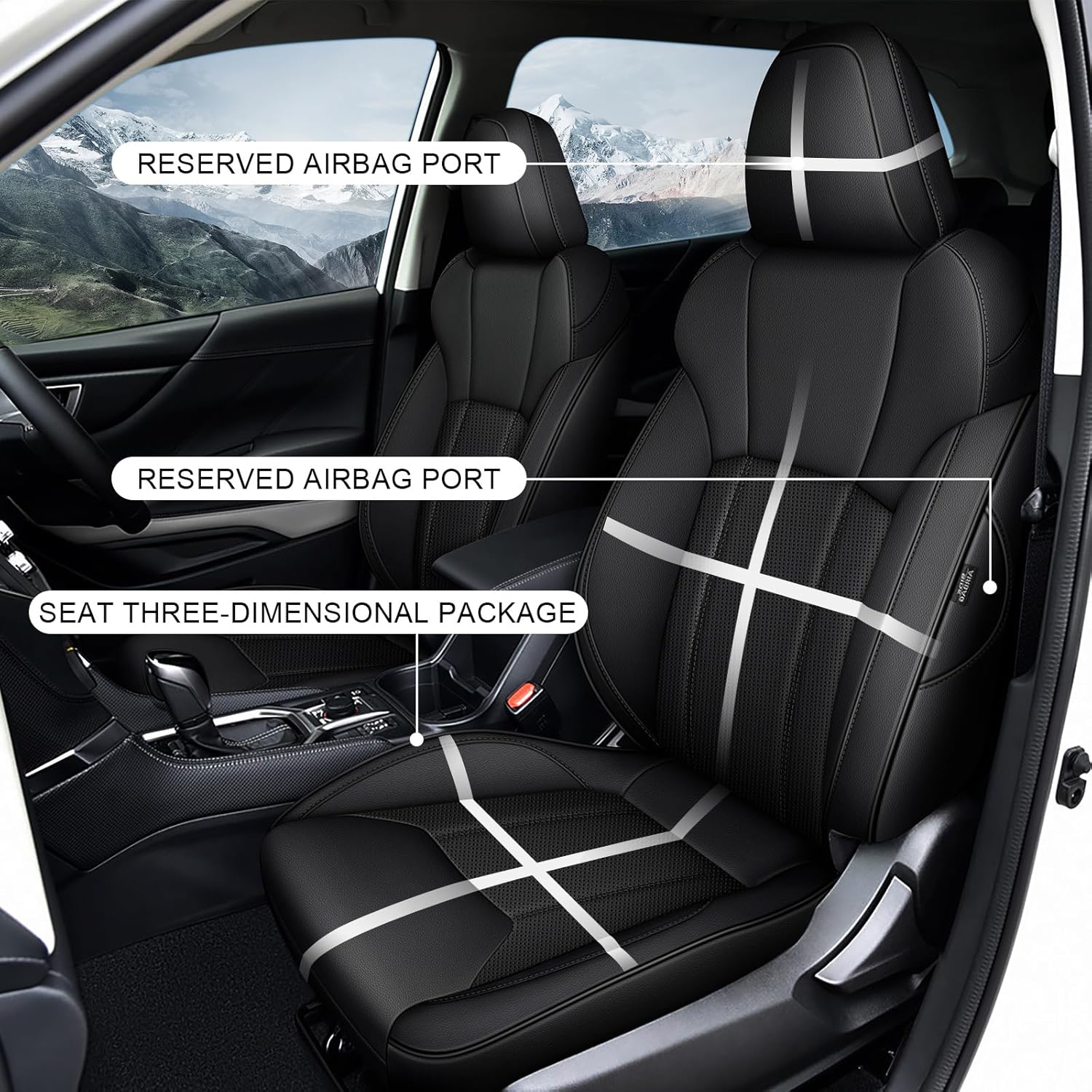 Car Seat Cover for Subaru Outback Seat Covers 2020 2021 2022 2023 2024 2025 Accessories - Full Set Black Car Seat Protector