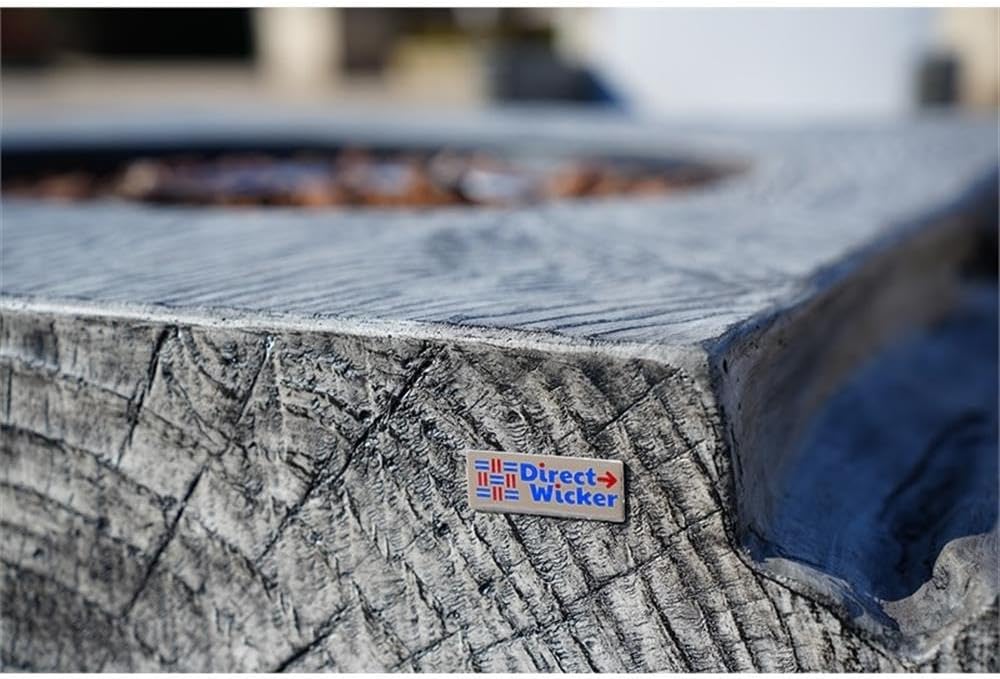 Modern Gray Aluminum Stone Propane Patio Outdoor Fire Pit Table