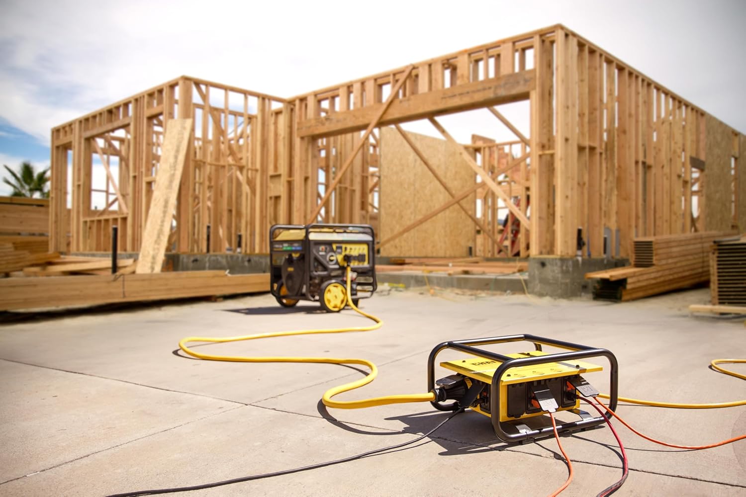 Champion Power Equipment Pro Grade OSHA Compliant Power Distribution Box, 50-Amp Twist Lock Inlet, Six 120V GFCI Duplexes, One 120/240V 30A Locking Outlet, 30A and 50A RV Adapters