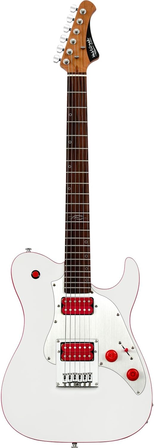 WestCreek TT-50KS Solid Body Electric Guitar, Mahogany Body, Maple Neck, Rosewood Fretboard, Rounded End Frets, Bone Nut, 22 Frets (White)
