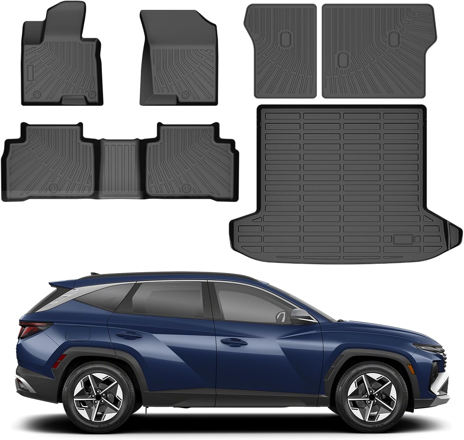 Floor Mats Fit for Hyundai Tucson 2022-2025 2026 (Not for Hybrid), All Weather Floor Mat & Cargo Liner & Backrest Mat for Tucson Accessories Heavy Duty