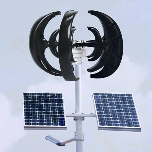 Wind Turbines，600W No Noise Vertical Axle Wind Turbine Generator, 12V 24V Magnetic Levitation Turbine with MPPT Controller for Home Street Lighting,12V-Black