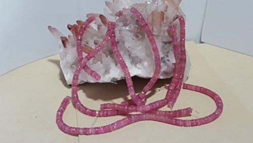 Pink Sapphire Faceted Heishi Beads 4.5-5mm 9 In. AA Quality Corundum