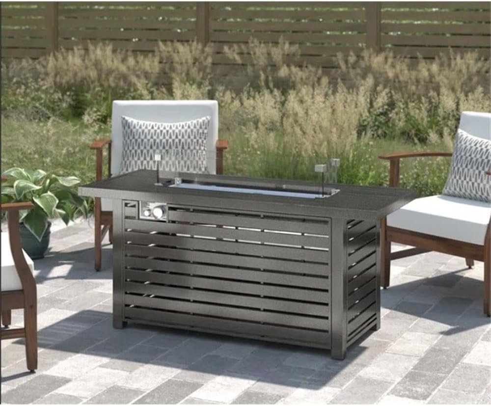 Living Source International 24'' H Steel Propane Outdoor Fire Pit Table with Lid
