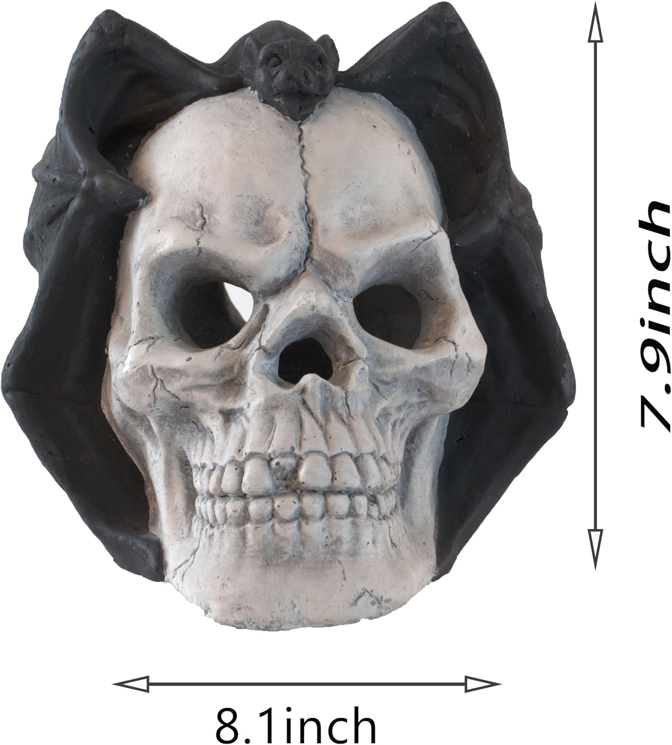 Fire Pit Demon Skull Gas Log for Ventless & Vent Free, Propane, Gel, Ethanol, Electric, Outdoor Fireplace and Fire Pit, Halloween Decor,1 Pack-Bat