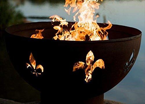 Fire Pit Art Fleur De Lis Wood Fire Pit (Fleur-De-Lis)