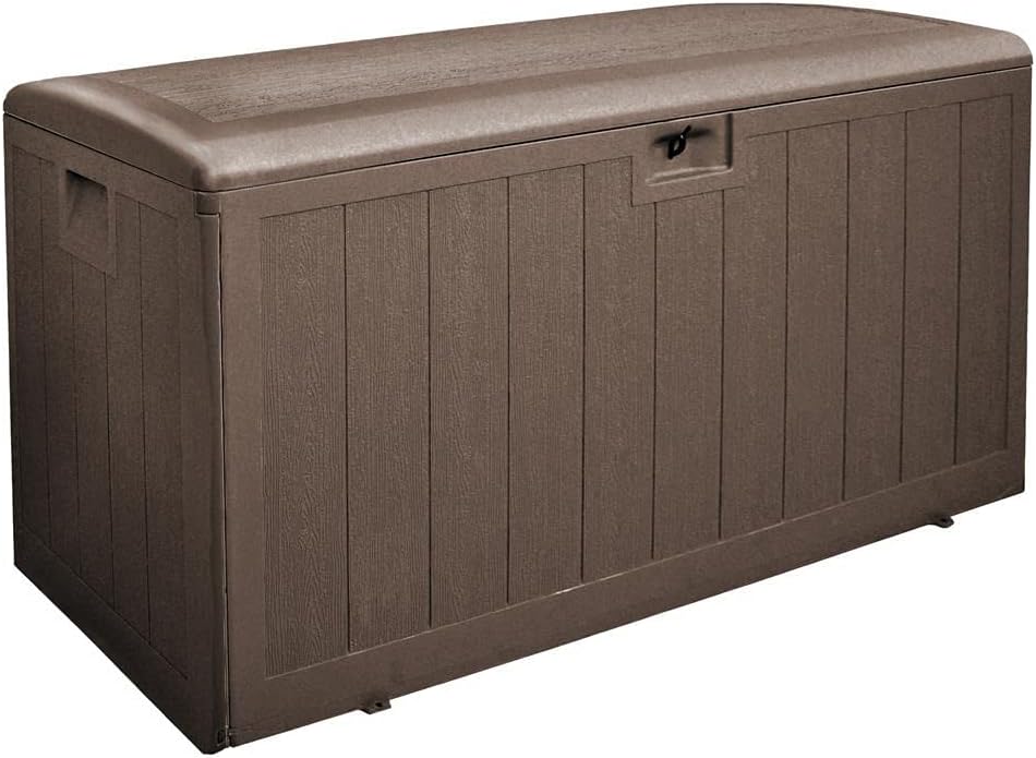 Plastic Development Group Outdoor Storage Deck Box, Soft Closure, 130 Gallon, Java