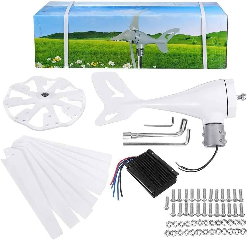 400W Wind Generator, 12V 24V 48V Free Energy Generator, 8 Blades Wind Turbine with Controller, Suitable for Terrace Marine Boat Chalet