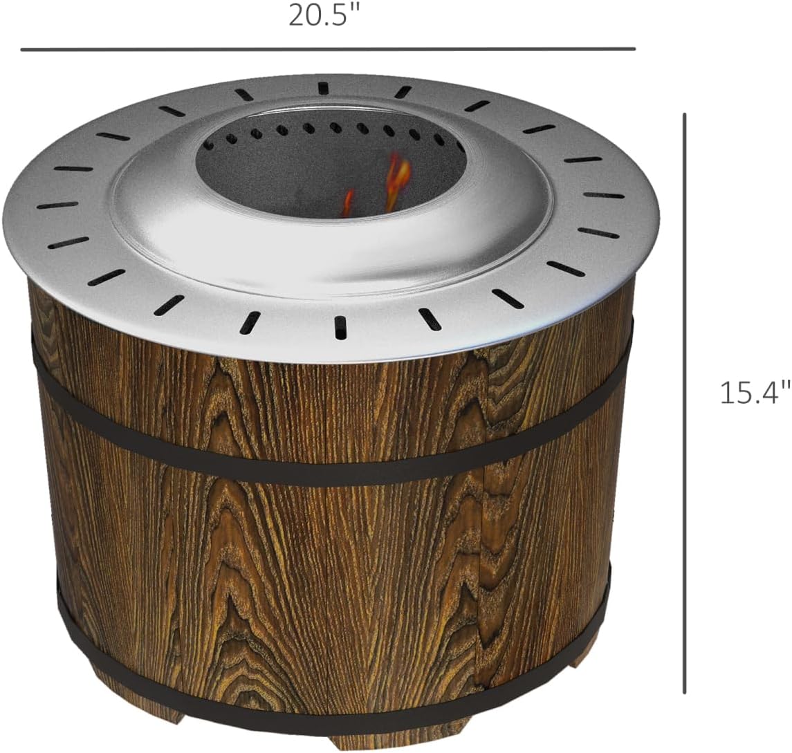 Smokeless Fire Pit with Fireproof Mat, 20