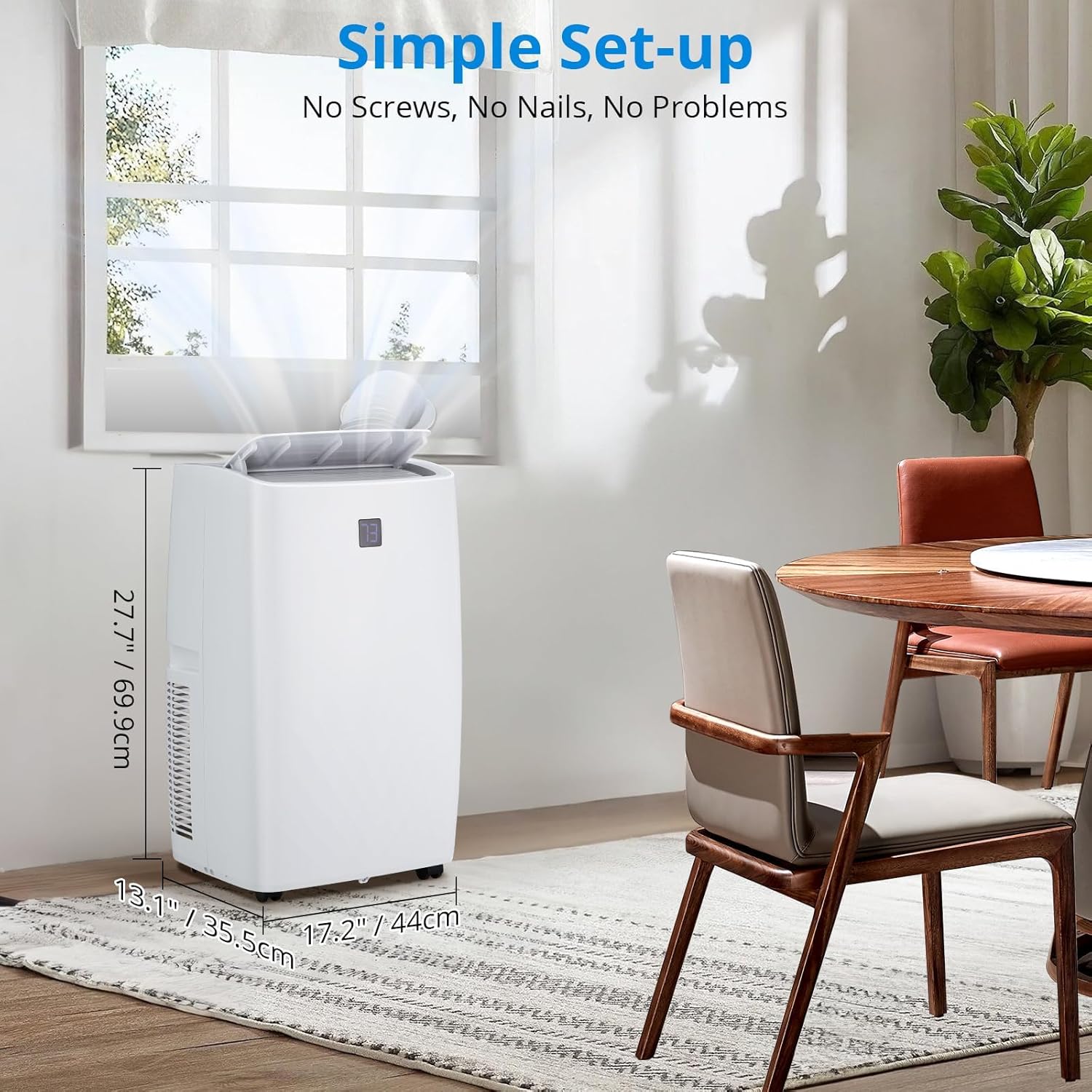 12000 Btu Portable Air Conditioners with Dehumidifier and Fan Mode, Portable AC Unit with Remote Control/LED Display, Cooling for Rooms Up to 550 Sq. Ft., 24H Timer & Quiet Operation for Home Office