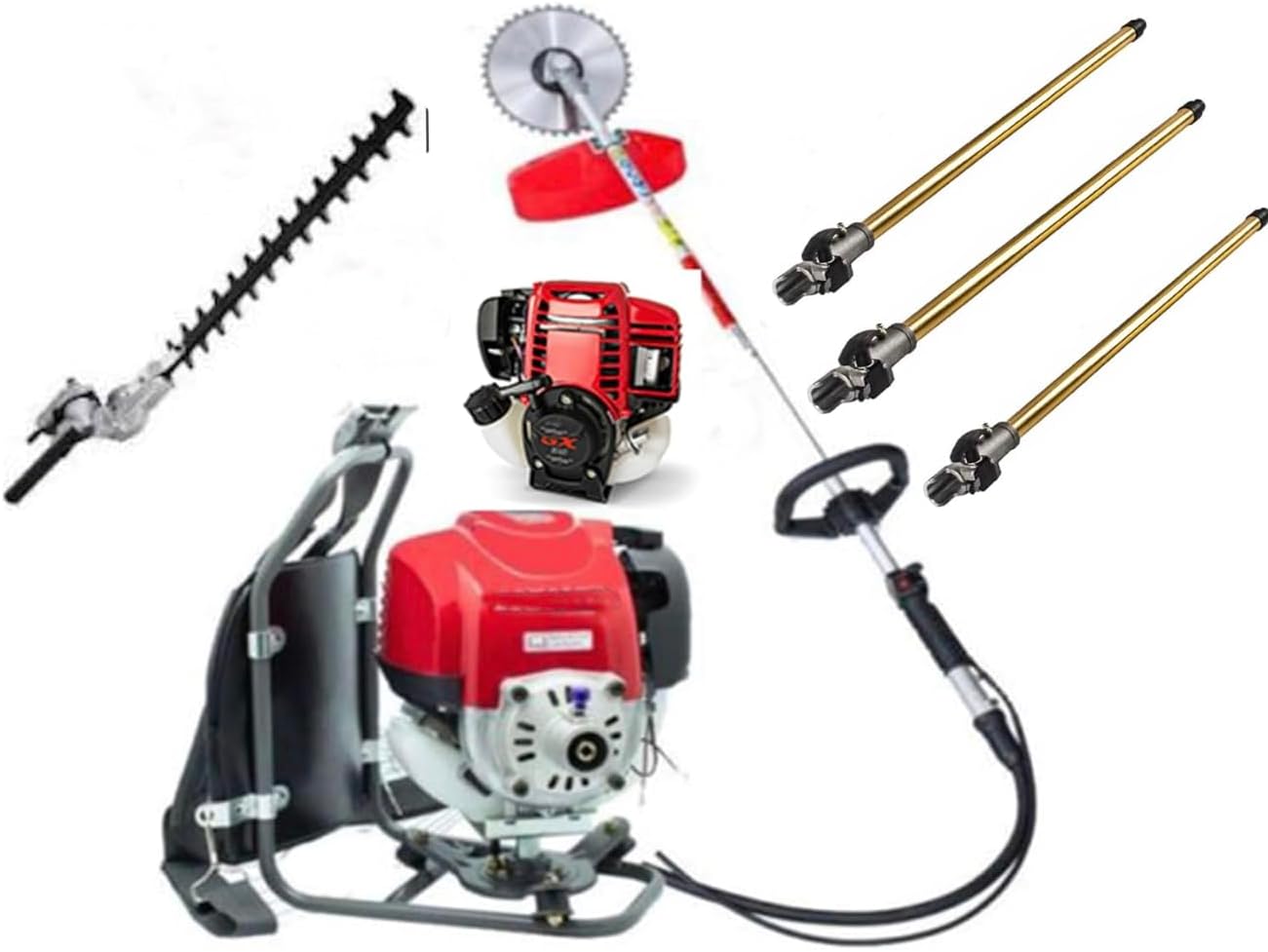 Gx35 Backpack Petrol Brush Cutter 4 Stroke Gas Engine Grass Hedge Trimmer Lawn Mower desbrozadora gasolina