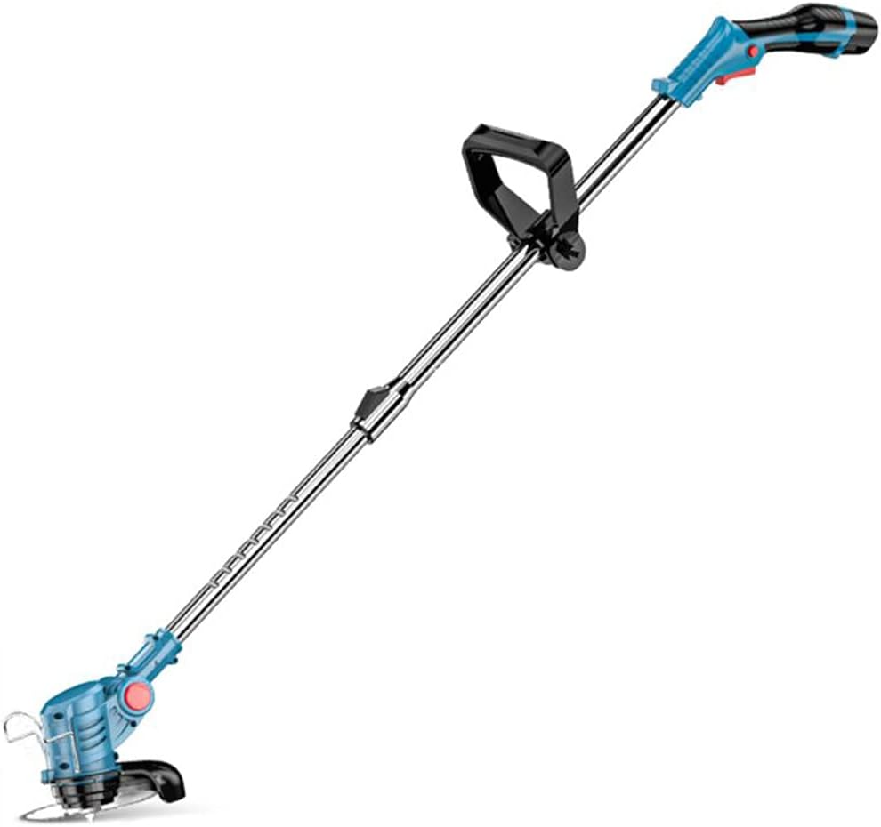 Cordless lawn mower-battery lawn mower rotatable and tiltable motor head adjustable additional handle outdoor wasteland clearing and weeding pruning artifact (12 V)