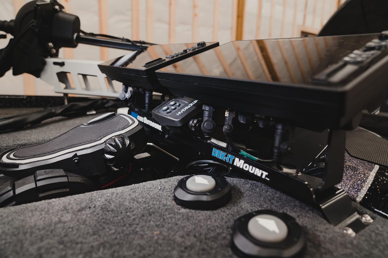 PROcise DEK-It Fish Finder Mounts for Boats, Dual Unit, Low Profile Deck Fish Finder Mount, Depth Finder Mount and Other Fishing Accessories, Marine-Grade Aluminum, Secure and Rust-Proof