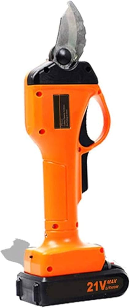 Electric Pruning Shears, 0-30Mm with Backurechargeable Battery Led Lights, Professional Cordless Tree Branch Cutter Scissors-Yellow