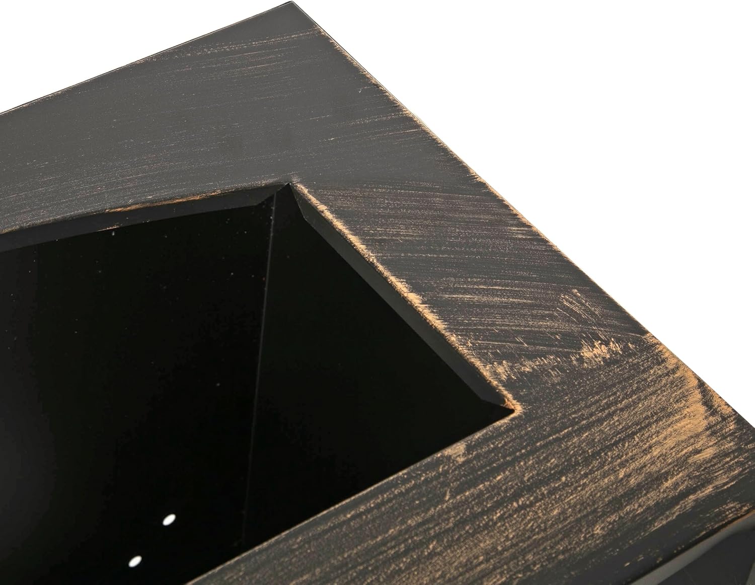 37-Inch Rectangular Metal Outdoor Wood Burning Fireplace - Outdoor Fireplace with Built-in Log Storage and Poker-Brushed Bronze,Log Burner Fire Pit for Patio Garden and Backyard