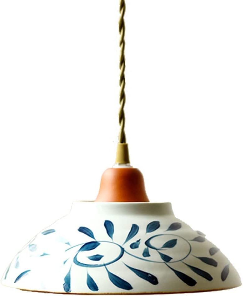 MARURY Vintage Pendant Lights Retro Loft Porcelain Single Head Hanging Light Ceramic Chandelier for Porch Passage Kitchen Island, Hotel,Study Room